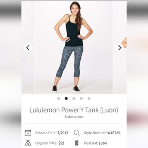 Lululemon athletica Power Y Tank in Submarine